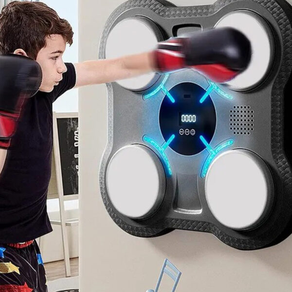 4 Kademeli Hız Ayarı, Çocuklar için LED Aydınlatmalı Boks Makinesi Bluetooth Hoparlörlü Eldivenli