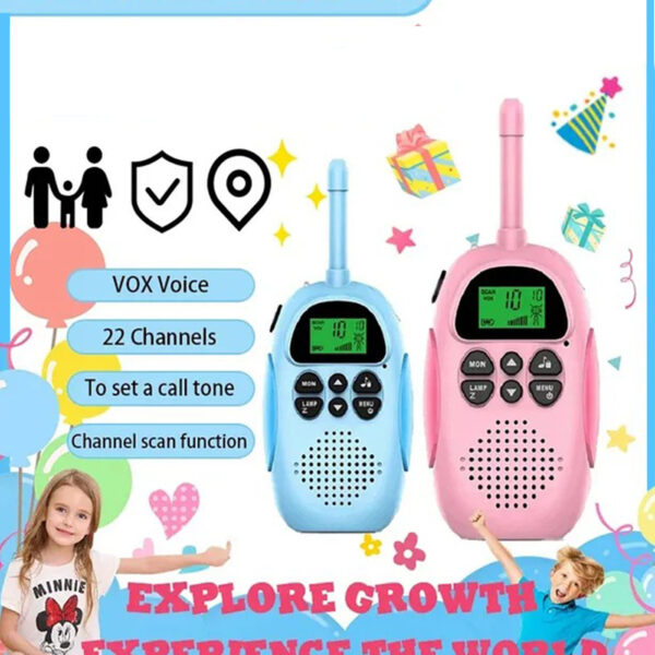 Pukotech Çocuklar İçin Taşınabilir El Telsizi 3 KM Walkie Talkie Çocuk Interkom Uzun 1 Çift (pembe)