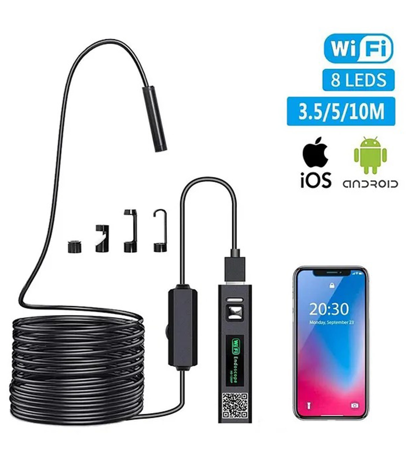 wi-fi-ile-calisan-endoskop-10-metre-yilan-kamera-ledli-sert-kablo Wi-Fi ile Çalışan Endoskop 10 Metre Yılan Kamera Ledli Sert Kablo - Görsel 1